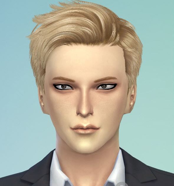 模擬人生4(The Sims 4)高富帥短發(fā)型mod綠色版0