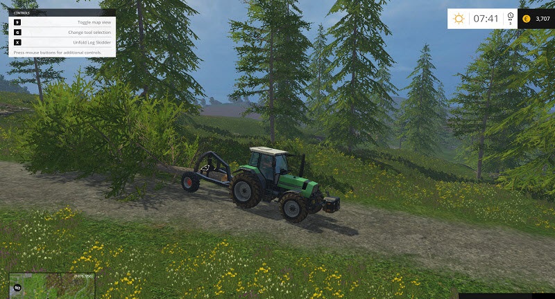 模拟农场15拖树机MOD V1.0 绿色版0
