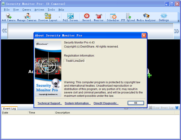 视频监控软件Deskshare Security Monitor Pro v4.43 绿色版_附注册方法0