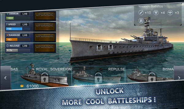 海战战舰3d汉化版(Ultimate Sea Battle 3D) v1.5.0 安卓版1