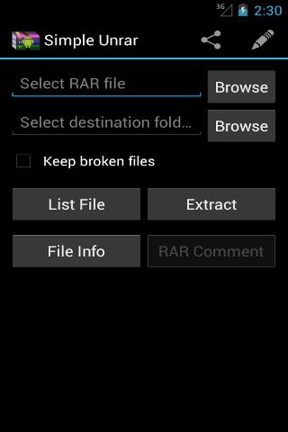简单解压RAR(Simple Unrar) v2.3 安卓版0