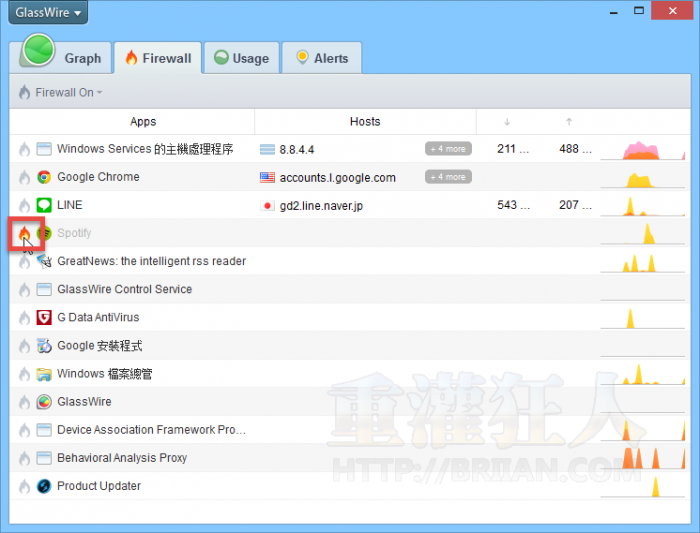 GlassWire(免费网络防火墙) v1.0.35b 官方中文版1