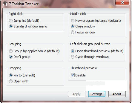 7 Taskbar Tweaker(win7任务栏调整) v4.5.6 多语版_支持32/64位0