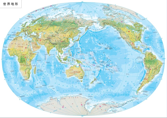 世界地形图超清晰中文版 jpg格式高清版0