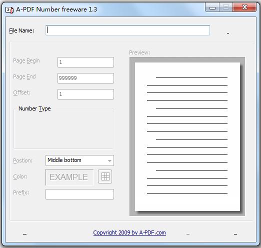 PDF页码添加工具(A-PDF Number) v1.3 绿色免费版0