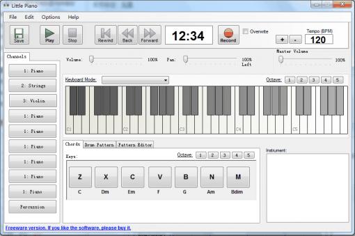 虚拟钢琴音乐创作工具(Little Piano) v1.02 绿色版0