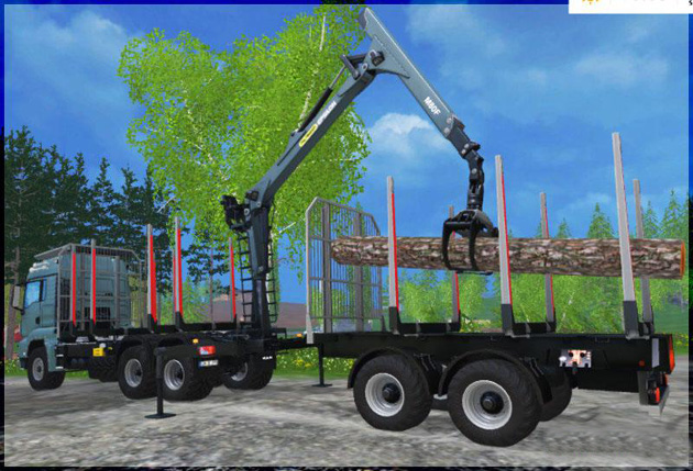 模拟农场15木材拖车MOD 绿色版0