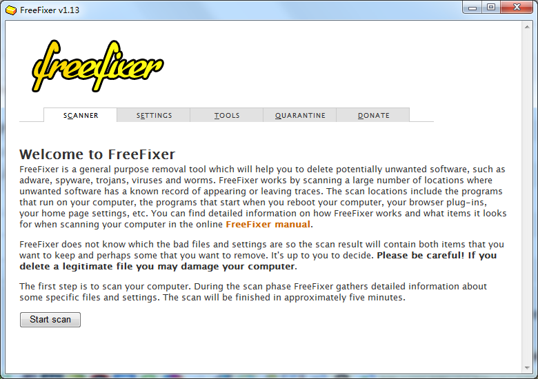FreeFixer(清除恶意软件) v1.13 官方最新版0