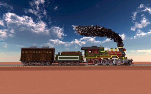 我的世界蒸汽煤矿小火车地图存档 绿色版1