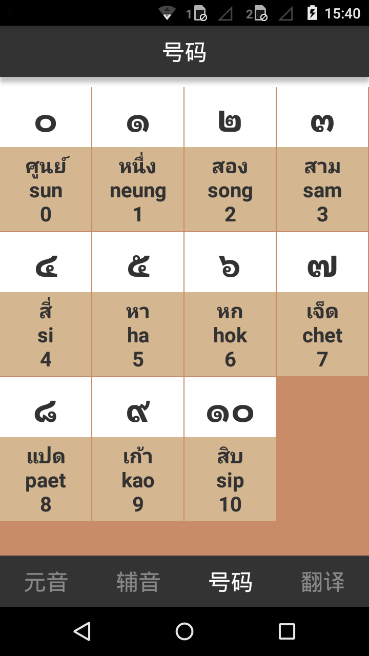 泰语字母表发音(泰语入门学习) v4.2 安卓版0
