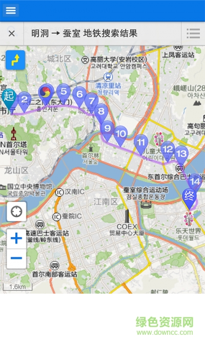 韩国中文地图导航软件 v1.0 安卓版2