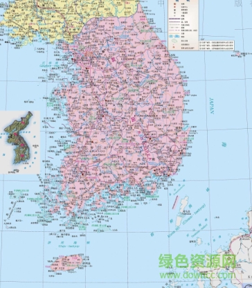 韩国地图高清中文版 jpg大图版0