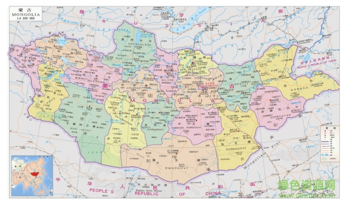 蒙古国地图高清版大图  0