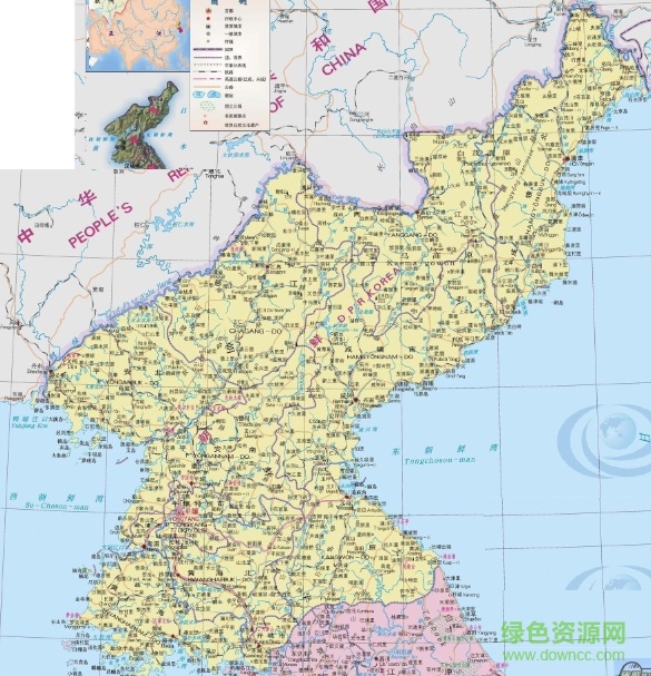 朝鲜地图高清中文版 jpg大图版0