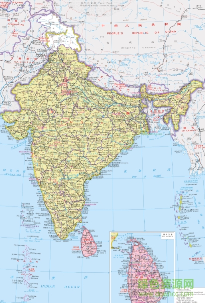 印度地图全图高清版 jpg格式0