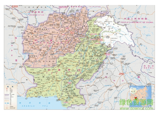 巴基斯坦地图高清版大图 jpg大图版0