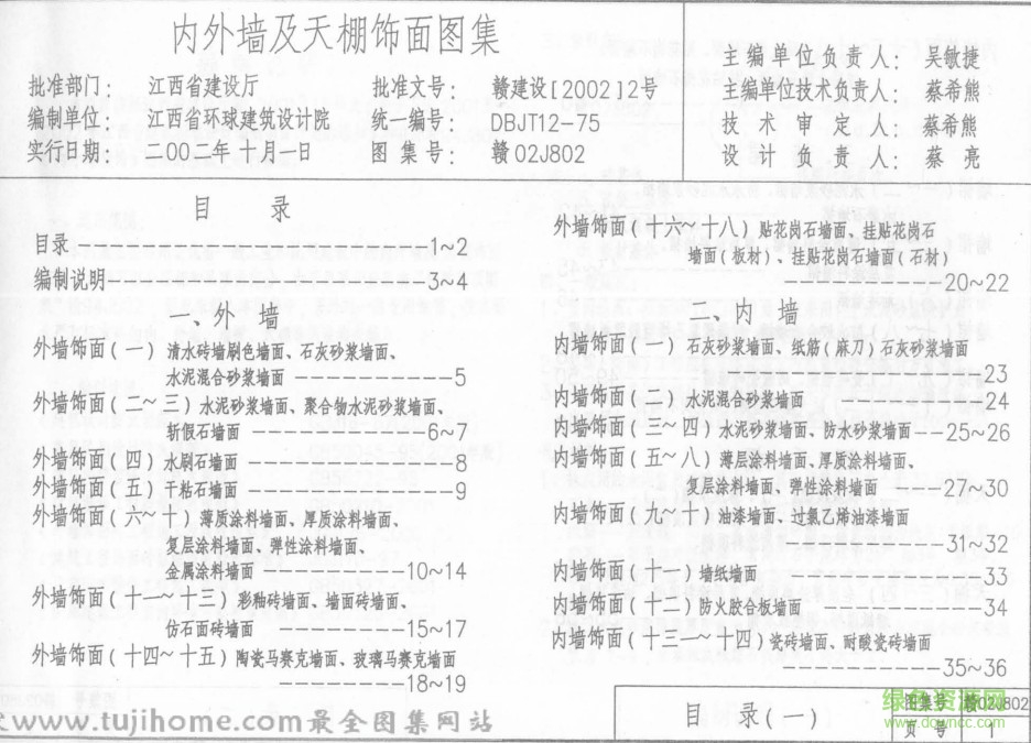 赣02J802 内外墙及天棚饰面图集0