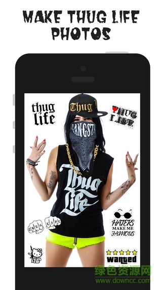 黑墨镜金链子叼烟p图软件(Thug life photo sticker maker) v3.04 安卓版1