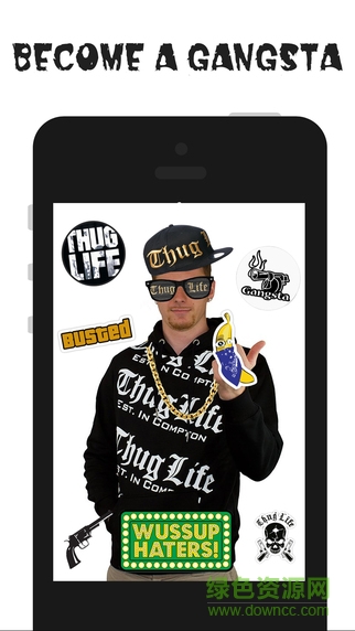 黑墨镜金链子叼烟p图软件(Thug life photo sticker maker) v3.04 安卓版0