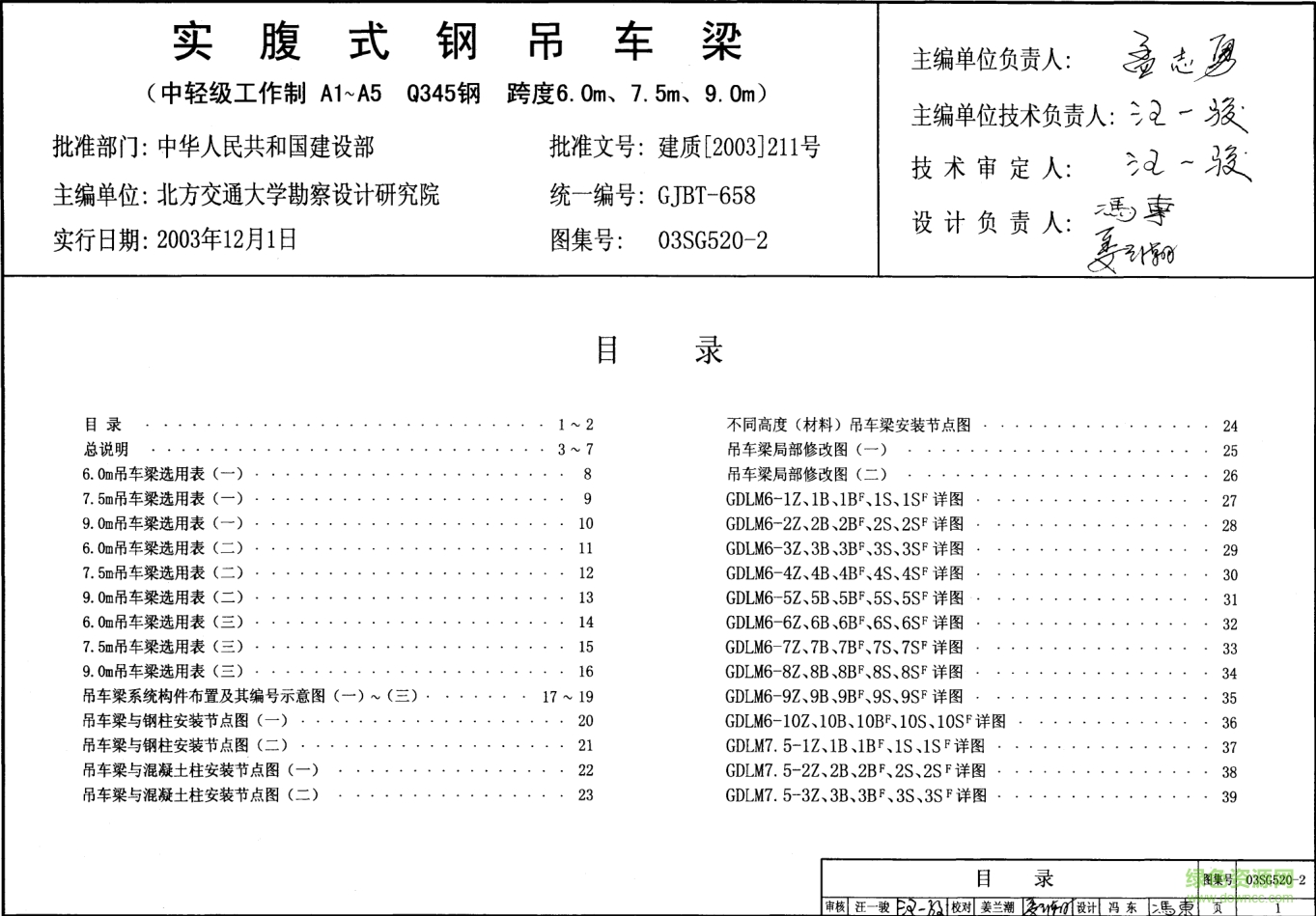 03sg5202鋼吊車梁圖集 pdf高清電子版 0