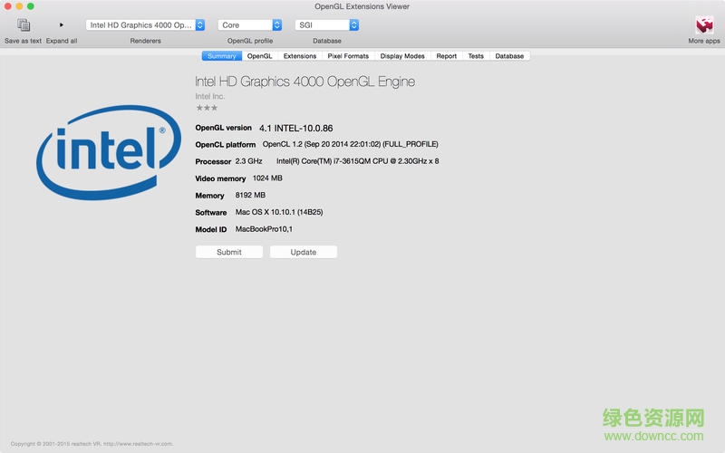 opengl extensions viewer for mac(顯卡測(cè)試工具) v4.4.3 蘋果電腦版 0