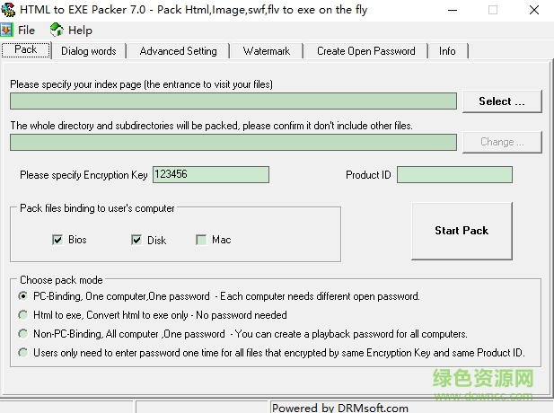 html打包成exe工具(HTML TO EXE PACKER) v7.0 绿色版1