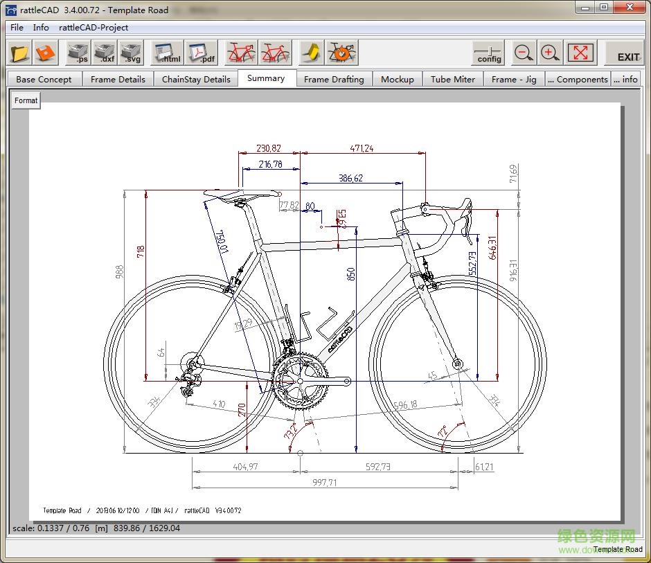 rattlecad汉化版(自行车设计图纸软件) v3.5.11 官方免费版0