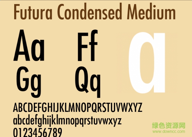 futura condensed medium字体
