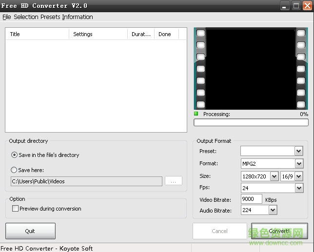 freehdconverter portable(MTS格式转换器) v2.0 绿色版 0
