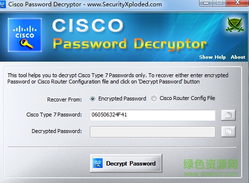 思科路由密码修改软件(Cisco Password Decryptor) v5.0 绿色版0