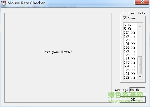 mouse rate checker中文版(鼠标接口传输率检测工具) v1.1 免费版0