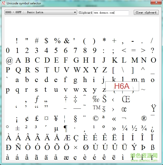 Unicode选择复制器(Unicode symbol selector) v1.1 绿色版0