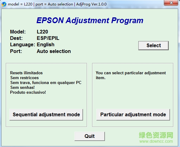 爱普生epson l220废墨垫清零软件 免费版1