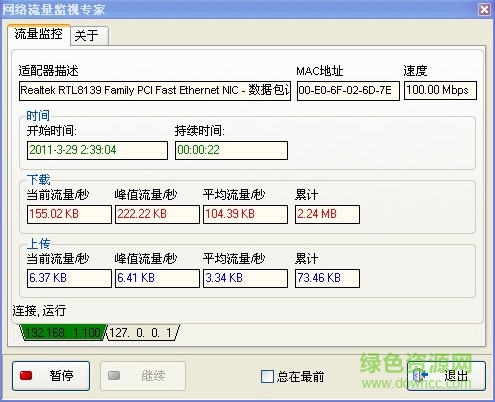 网络流量监视专家 v2.9 绿色免费版0