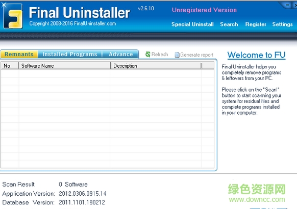 Final Uninstaller(系统垃圾清理软件) v2.6.3.522 英文绿色特别版0