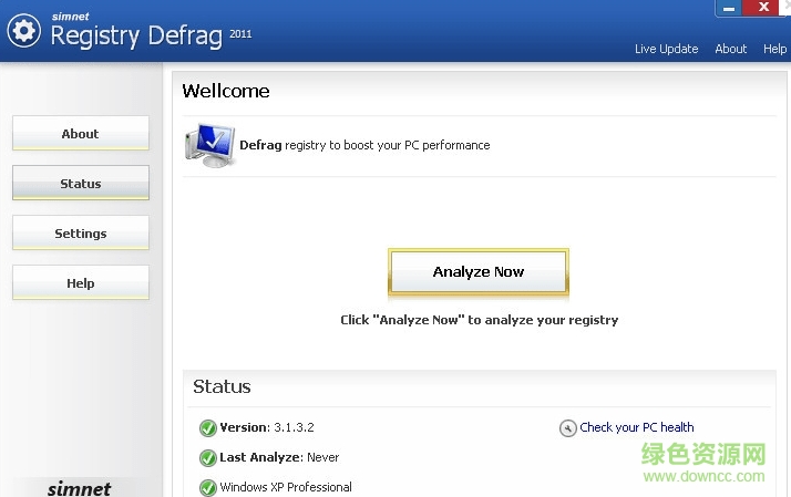 Simnet Registry Defrag(注册表整理工具) v2011 绿色免费版0