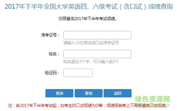 全國大學(xué)英語四六級考試成績查詢