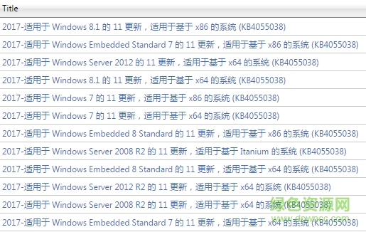 微软kb4055038 64位 win70