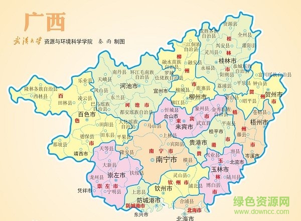 中国广西地图全图高清版 jpg可放大缩小版0