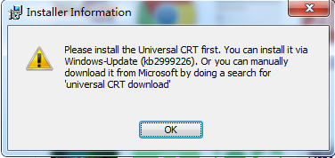 please install the universal crt first修复工具