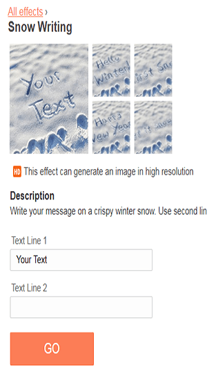 雪地寫(xiě)字生成器PhotoFunia v1.6.4.8 安卓版 0