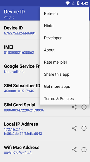 device id app(手机设备ID查询工具) v2.2 安卓版1
