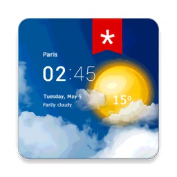 transparent clock weather中文版