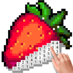 草莓數字填色