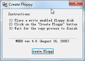 移动硬盘坏道检测工具create floppy v1.0 绿色版0