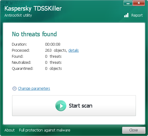 卡巴斯基rootkit病毒专杀工具TDSSKiller v3.1.0.50 绿色免费版0