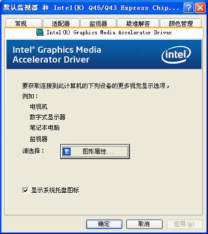 Intel Q45主板集成显卡双屏输出的设置方法 - www.downcc.com